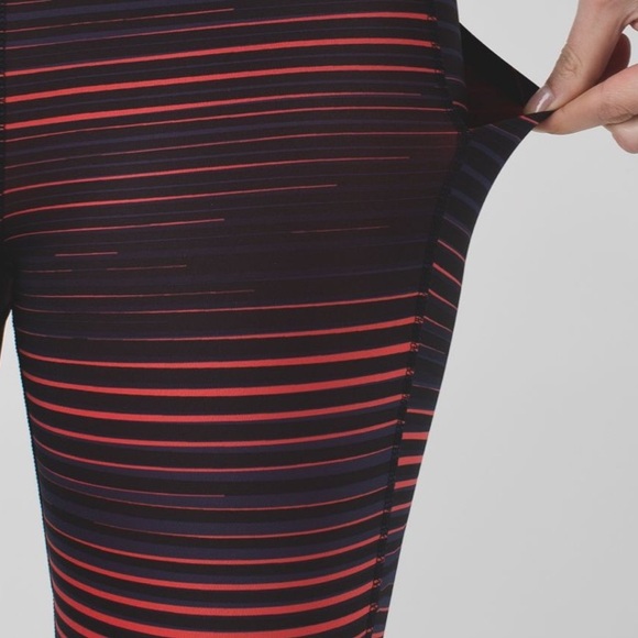 Lululemon Leggings 6 Pace Rival Crop Luxtreme Twisted Dune Red Black Pants Run - Picture 16 of 16